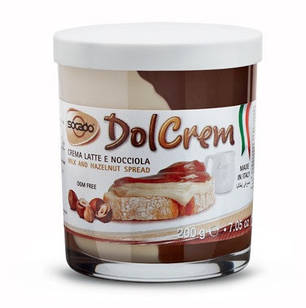 Паста Шоколадно молочна Дуо DolCrem Crema Latte e Nocciola Socado 200 г Італія