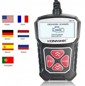 Adapter сканер автотестер KONNWEI KW310 автомобільний сканер OBD2 - Чорний