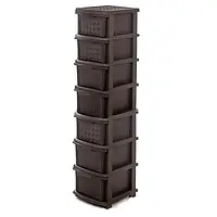 Комод пластиковий на 7 ярусів із суцільними ящиками 146х34х40