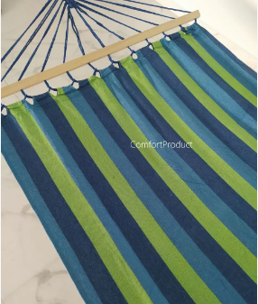 Гамак мексиканський підвісний з поперечною планкою 200 х 80 см, синій