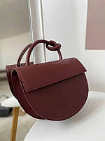 Модная женская сумка кросс-боди с узелком на ручке среднего размера с экокожи бордовая