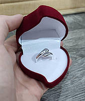 Оригинальный подарок девушке - регулируемое кольцо "Серебряная пружинистая окружность" в стильной коробочке