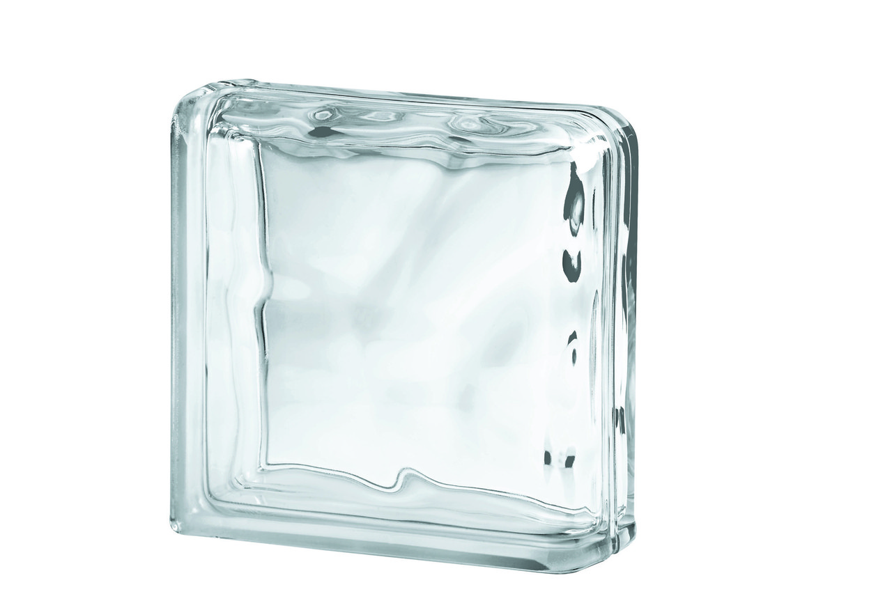 Спеціальний склоблок Clear Double End Wave безкольоровий 190х190х80 мм серія Basic, фото 1