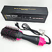 Фен Щітка гребінець 3в1 One step Hair Dryer 1000 Вт 3 режими випрямляч для укладання волосся стайлер з функцією іонізації, фото 5