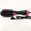 Фен Щітка гребінець 3в1 One step Hair Dryer 1000 Вт 3 режими випрямляч для укладання волосся стайлер з функцією іонізації, фото 10