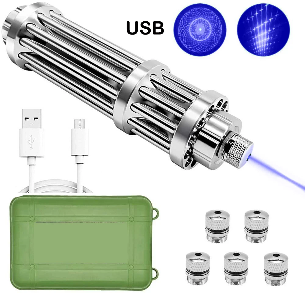 Потужна лазерна указка, синій лазер Blue Laser B019 50000mW 450nm 10000m вбудований акумулятор