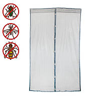 Антимоскитная сетка на двери 210x100см Серая дверная антимоскитная сетка на магнитах, штора от комаров (TO)