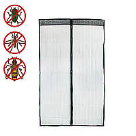Дверная антимоскитная сетка на магнитах 210x100см Черная антимоскитная сетка на двери, штора от комаров (TO)