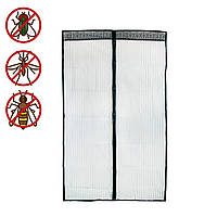 Дверна антимоскітна сітка на магнітах 210x100см Чорна антимоскітна сітка на двері, штора від комарів