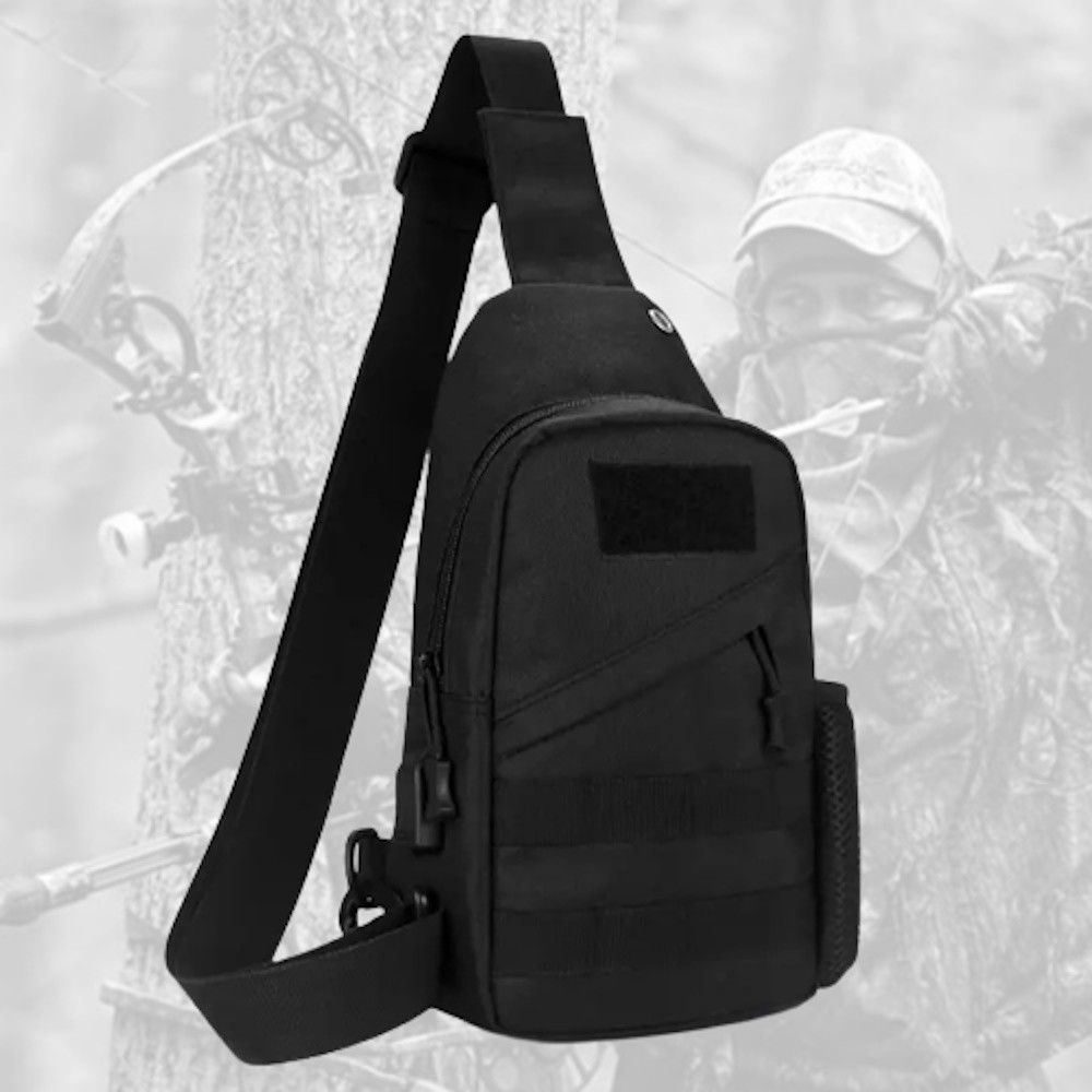 Тактична армійська борсетка Sling Pack сумка однолямкова + USB вихід Чорна