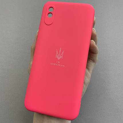 Чохол для Xiaomi Redmi 9А чохол з Гербом України на телефон сяомі редмі 9а малиновий h8b, фото 1
