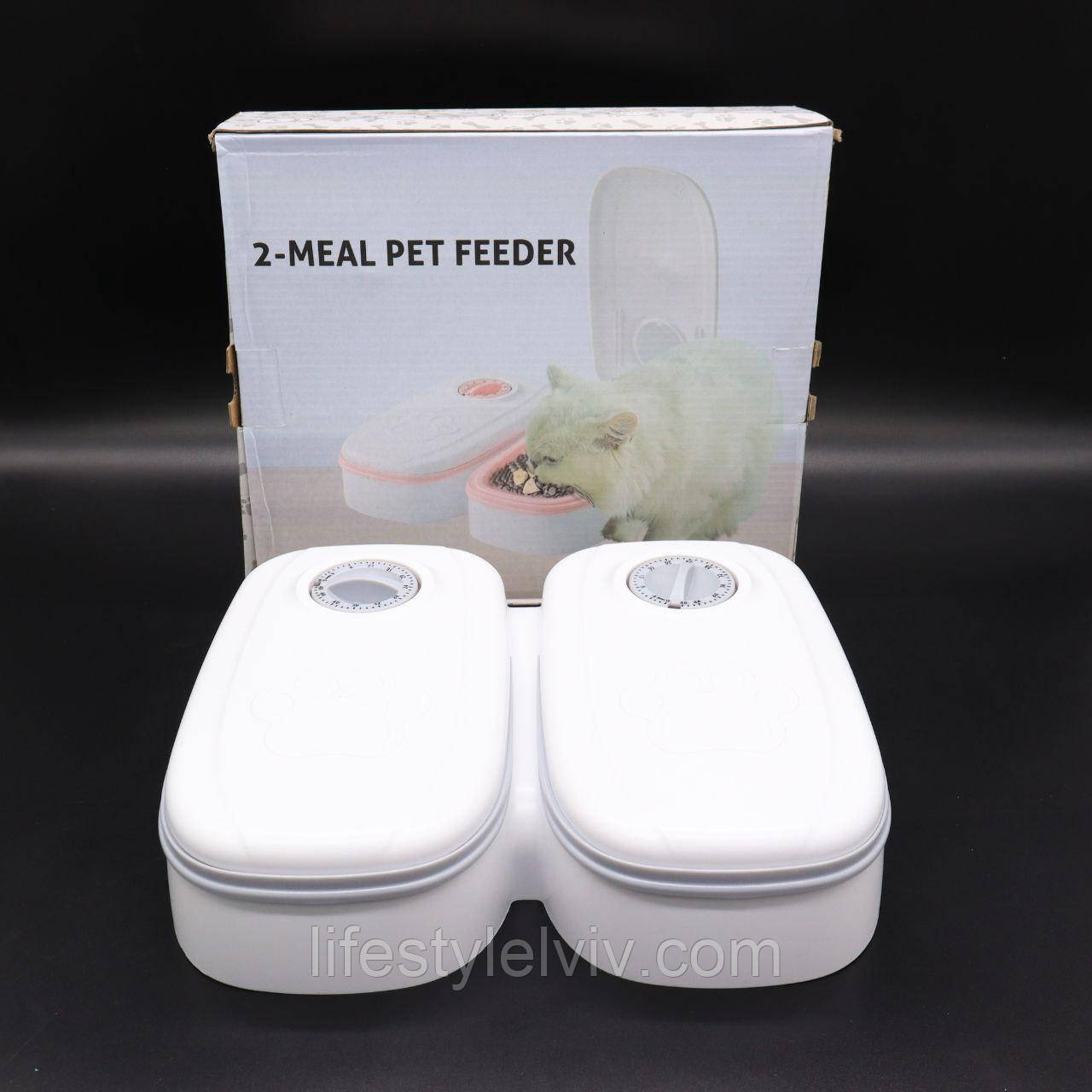 Автоматическая кормушка для домашних животных MA-6, комплект 2 шт по 600 мл, Белая / Умный дозатор с таймером - фото 10 - id-p1828598375