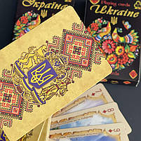 Карти гральні атласні "Україна", чорні, 54 шт., Карты игральные "Украина", фото 2