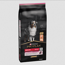 Purina Pro Plan Dog Adult Medium Sensitive Skin OptiDerma, сухий корм для собак середніх порід, з лососем, 14 кг