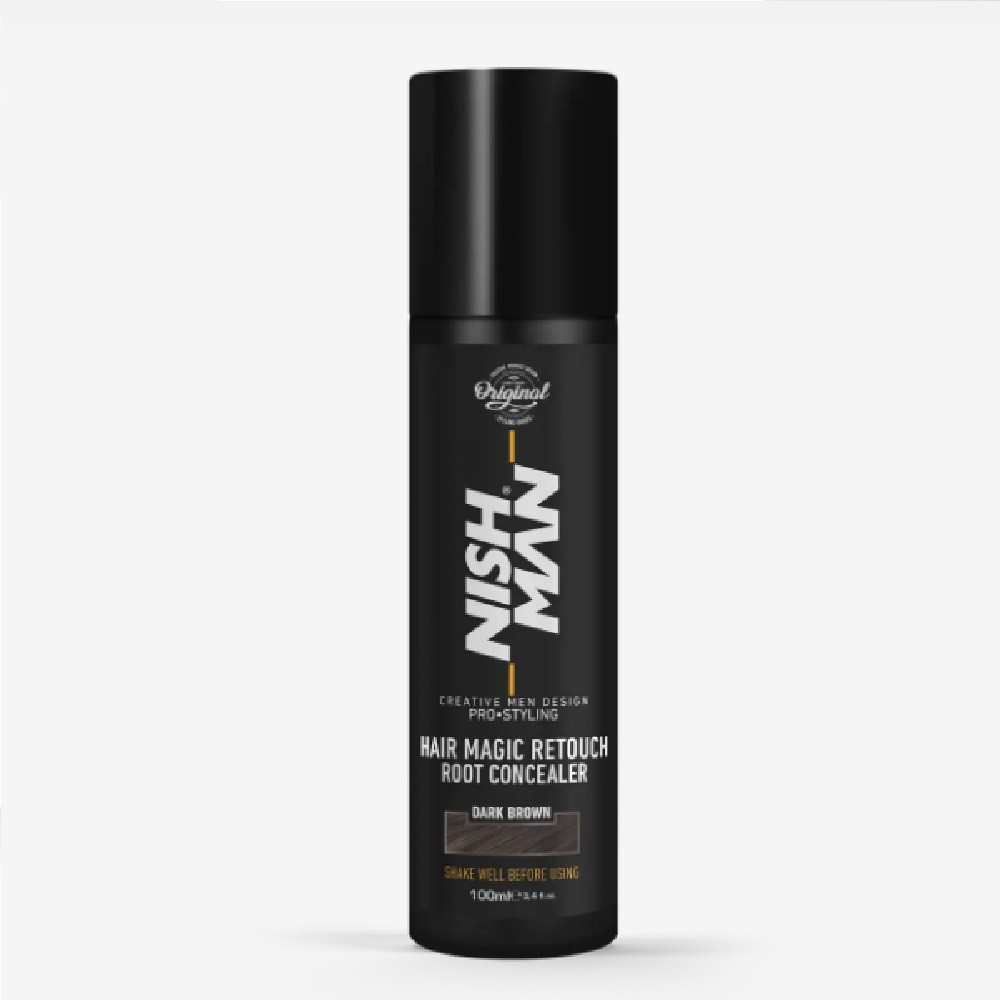 Камуфляж для сивого волосся Nishman Hair Magic Retouch Root Concealer Темно-коричневий, 100мл
