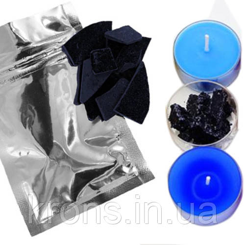 Барвник-колер сухий для свічок із воску парафіну стеарина 10 г, синій сапфір, фото 1