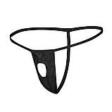 Стринги чоловічі еротичні відкриті M чорні (OTK-blM), фото 5