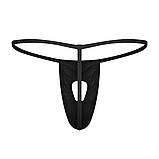 Стринги чоловічі еротичні відкриті M чорні (OTK-blM), фото 2