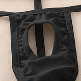 Стринги чоловічі еротичні відкриті M чорні (OTK-blM), фото 4