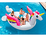 Надувний пліт для компанії Єдиноріг Intex 57296 (429-302-152см, 2 ручки, 4 підсклянники) | Надувна платформа, фото 2