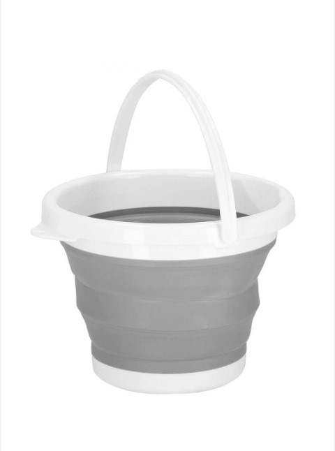 Складное відро Silicon Bucket 10л. Сіре