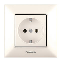 Розетка Panasonic Arkedia Slim із заземленням, кремова