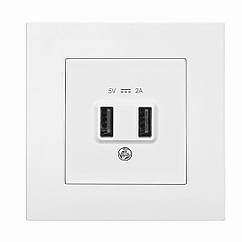 Розетка Panasonic Arkedia Slim USB 5В-2А, біла