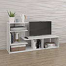 Тумба підлогова під телевізор з 4 полицями для зберігання речей Стелаж для тв з ДСП в спальню або вітальню, фото 4