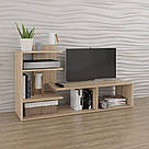 Тумба підлогова під телевізор з 4 полицями для зберігання речей Стелаж для тв з ДСП в спальню або вітальню, фото 5