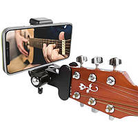 Тримач для телефона на гітару прищіпка сталевий Pro blk
