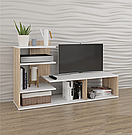 Тумба підлогова під телевізор з 4 полицями для зберігання речей Стелаж для тв з ДСП в спальню або вітальню, фото 6