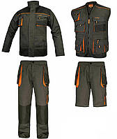 Рабочая летняя одежда ArtMaster, комплект из куртки, штанов, жилетки и шортов, рабочая форма, защитная форма