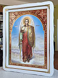 Ікона Архістратиг Михаїл у білому фігурному кіоті під склом, розмір кіота 37*47, сюжет 30×40., фото 2