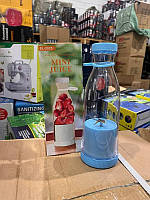 Блендер-пляшка Mini Juice Blender Синій, Блендер для смузі та фреша, Блендер для коктейлів.