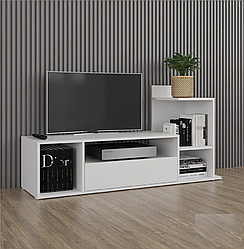Стильна тумба під телевізор з полицями та великою висувною скринькою Тумби для підлоги ТБ з Ламінованого ДСП