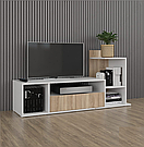 Стильна тумба під телевізор з полицями та великою висувною скринькою Тумби для підлоги ТБ з Ламінованого ДСП, фото 4