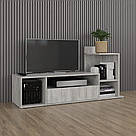 Стильна тумба під телевізор з полицями та великою висувною скринькою Тумби для підлоги ТБ з Ламінованого ДСП, фото 6