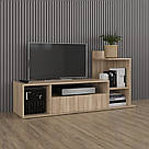 Стильна тумба під телевізор з полицями та великою висувною скринькою Тумби для підлоги ТБ з Ламінованого ДСП, фото 7