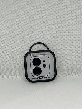 Захисне скло Metal Classic на камеру для Apple iPhone 11/12/12, Black (KG-8528)