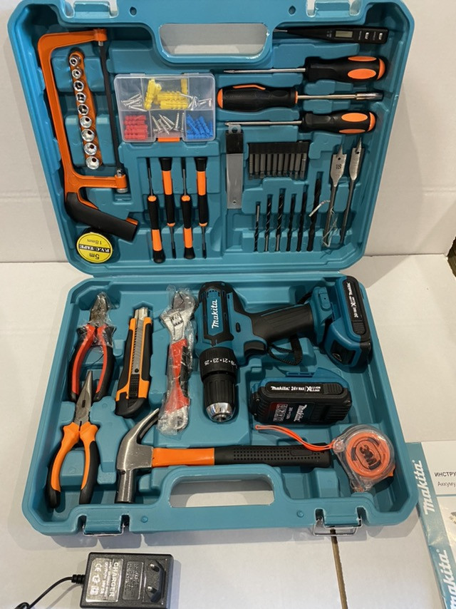 Акумуляторний шуруповерт Makita DF550DWE 24V 5A/h Li-Ion з великим набором інструментів МАКІТА