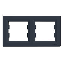 Рамка двомісна горизонтальна Schneider Asfora, Антрацит