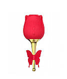 Вібратор у вигляді троянди з вакуумною стимуляцією клітора червоного кольору Boss series Rose Flirting Кайф, фото 3