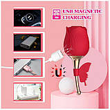 Вібратор у вигляді троянди з вакуумною стимуляцією клітора червоного кольору Boss series Rose Flirting Кайф, фото 10