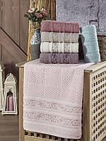 Рушник Phillipus вензель 2 тем.рожевий HomeBrand 70x140 см