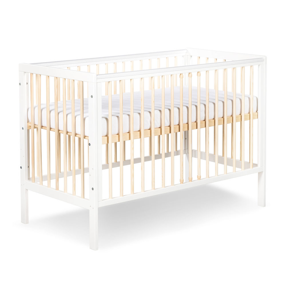 Дитяче ліжечко KLUPS TIMI Pine-White з  перегородкою, фото 1