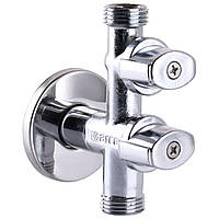 Кран кутовий подвійний кульовий  ARCO 1/2″х1/2″х1/2″ COMB15MAC