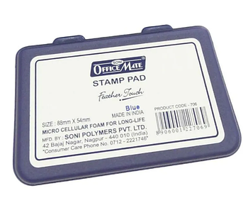 Офісна штемпельна подушка Stamp Pad, 88х54 мм, синя (KG-8531)