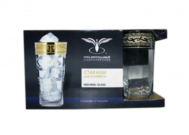 Набір склянок із позолотою "Версаче" 300мл 6шт PROMSIZ GE08-300/S, фото 1