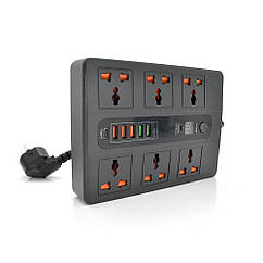 Мережевий фільтр BLK-11+TIMER, 6 Розетки + 5 USB, PD3.0, 2 м, переріз 3х0,75 мм, White, Box