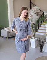Комплект халат і сорочка у пологовий (сірий), фото 4